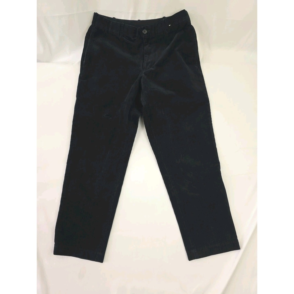 Uniqlo Corduroy Pants Womens Medium 30-32 Black‎ Skinny Leg Drawstring Flaw